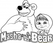 Masha and the Bear masha et michka logo dessin à colorier