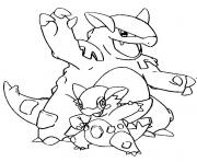 pokemon mega evolution Kangourex 115 dessin à colorier