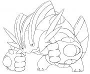pokemon mega evolution Laggron 260 dessin à colorier