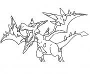 pokemon mega evolution Ptera 142 dessin à colorier