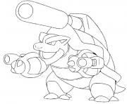 Coloriage pokemon mega evolution Tortank 9