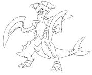 pokemon mega evolution Carchacrok dessin à colorier