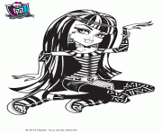 Coloriage monster high ghoulia yelps portrait dessin