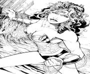 Coloriage wonder woman avec superman et batman dessin