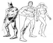 batman superman wonder woman dessin à colorier