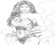 Coloriage wonder woman est prete dessin