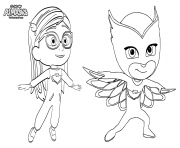 Pajama Hero Amaya is Owlette de Pyjamasques dessin à colorier