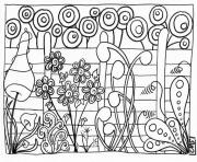 Coloriage printemps adulte fleurs roses