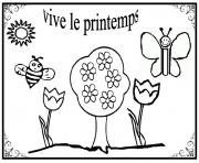 vive le printemps maternelle simple dessin à colorier