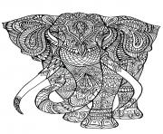 adulte anima gros elephant dessin à colorier
