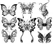 animaux papillons feeriques adulte dessin à colorier