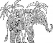 adulte animaux elephant difficile dessin à colorier