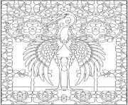 Coloriage adulte animaux bel oiseau dessin