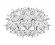 adulte tete lion 3 dessin à colorier