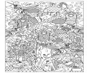 Coloriage lapin adulte animaux dessin