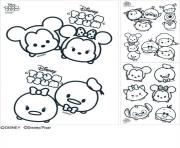 Coloriage tsum tsum disney facile enfant simple dessin