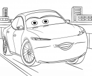 Coloriage cars flash McQueen sur la route dessin
