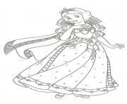 robe de princesse blanche neige dessin à colorier