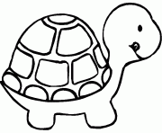 animaux mignon tortue de profil dessin à colorier