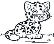 Coloriage animaux mignon bebe jaguar dessin
