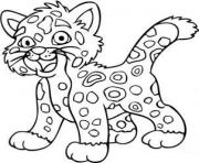 Coloriage guepard mignon jouant avec une balle dessin