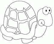 animaux mignon tortue avec une carapace ronde dessin à colorier