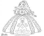 Coloriage barbie au bal des 12 princesses dessin