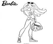 barbie avec son sac d etudiante dessin à colorier