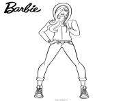 barbie en sweat a capuche dessin à colorier