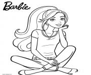 Coloriage barbie princesse parker le chat en plein vol dessin