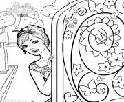 barbie alexa ouvre la porte secrete dessin à colorier