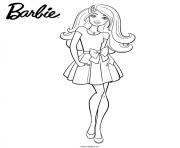 barbie en jupe dessin à colorier