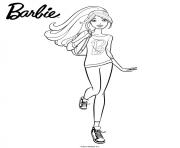 barbie en leggins et pull leger dessin à colorier