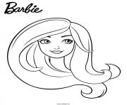 barbie en portrait facile fille dessin à colorier