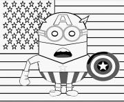 hero minion captain america dessin à colorier