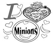 i love les minions dessin à colorier