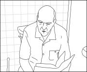 Hank on a toilet Breaking Bad dessin à colorier