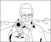 walter white breaking bad shoot gun dessin à colorier