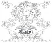 Coloriage elena avalor joue la musique avec francisco disney dessin