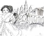 Coloriage elena avalor joue la musique avec francisco disney dessin