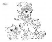 Coloriage shimmer et shine Leah Zac Nahal and Tala Artwork dessin