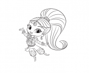 Coloriage shimmer et shine Tiger and Monkey dessin