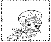 Coloriage Colour in your own shimmer et shine Scene dessin