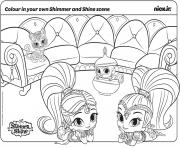 Coloriage shimmer et shine Princess Samira and Nazboo the Dragon dessin