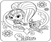 Coloriage shimmer et shine Roya dessin