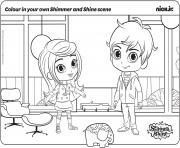 Colour in your own shimmer et shine Scene dessin à colorier