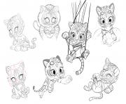 Coloriage shimmer et shine Leah Zac Nahal and Tala Artwork dessin