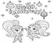 Coloriage Sweet Genie Shimmer and Pet Monkey dessin