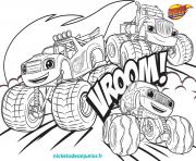 Coloriage blaze et les monsters machines vroom vroom