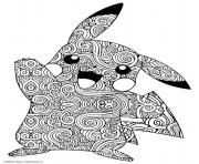 mandala pokemon pikachu dessin à colorier